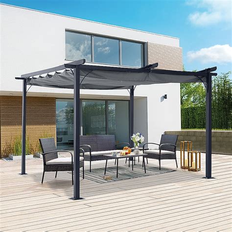 ABCCANOPY 8-ft W x 8-ft L x 7-ft 6-in H Dark Gray Metal Freestanding ...