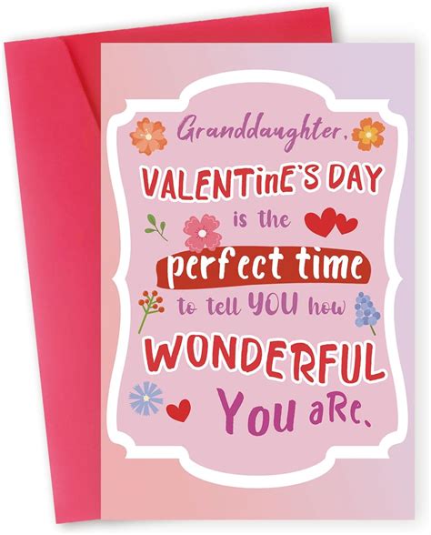 Amazon.com : Hongshan Valentines Day Card for Granddaughter,Lovely ...