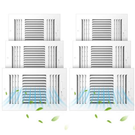Datanly 6 Pcs Air Ceiling Vent Covers 3 Way Sidewall Wall Ceiling ...
