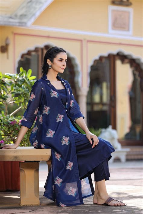 Chanderi Kurta Suit Set Collection - Gillori