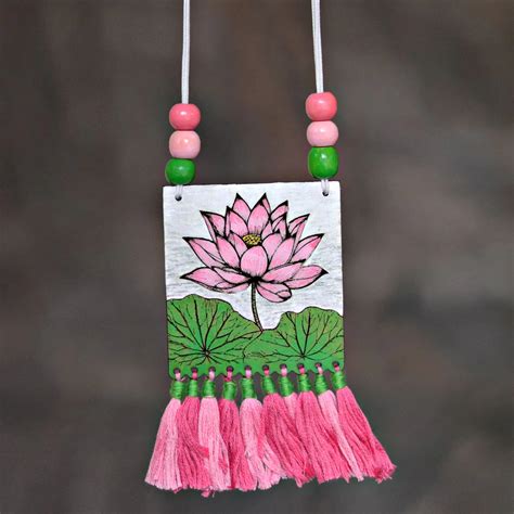 Lotus Handpainted Wooden Jewellery Set – A Perfect Addition to Your Tr ...