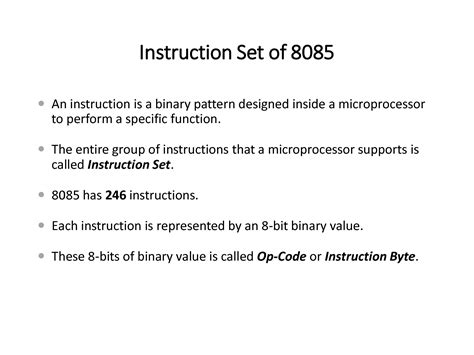 Image result for Microprocessor 8085 Instruction Set