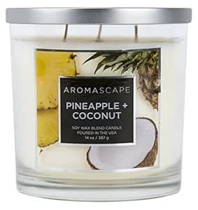Aromascape 3-Wick Scented Jar Candle, Pineapple and Coconut : Amazon.in ...