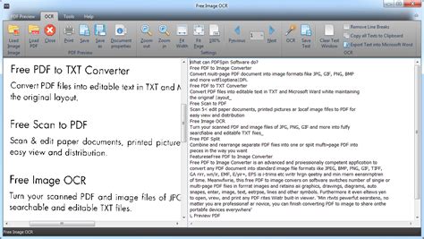 Free Image OCR - Features - Convert Scanned PDF or Images to TXT