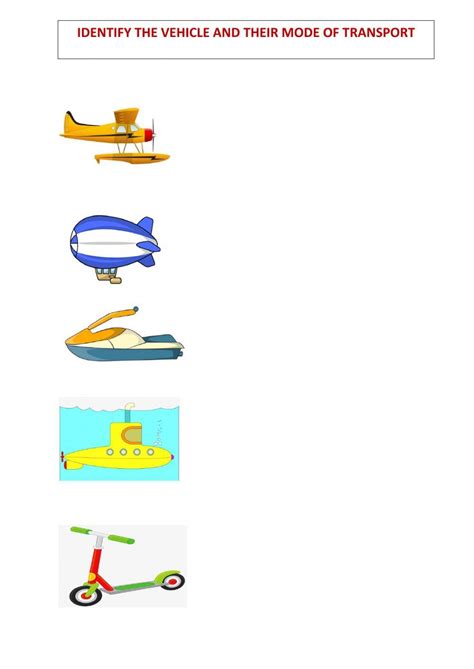 Transportation Vehicles Worksheet 的图像结果