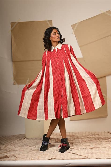 Tana Bana BOX PLEAT DRESS | Sustainable Indo-Western Wear by Prathaa