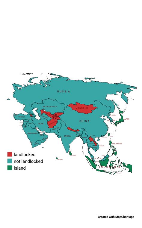 landlocked countries in asia : Maps