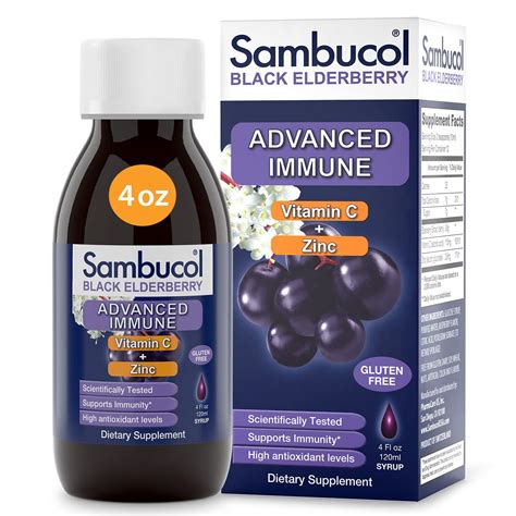 Amazon.com: Sambucol Black Elderberry Advanced Immune Syrup with ...