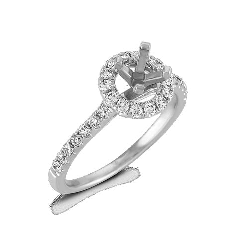 Halo Engagement Ring with Round Pave-Set Diamonds | Shane Co.