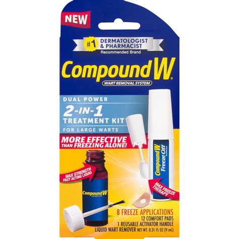 Compound W 2-in-1 Wart Removal Kit, Liquid Wart Remover, 8 Freeze ...