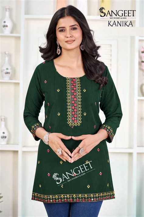 Sangeet Kanika Embroidered Short Kurti Collection