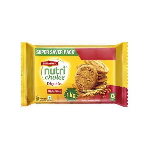 Britannia NutriChoice Digestive High Fibre Biscuit - 0% Maida : 1 kg ...