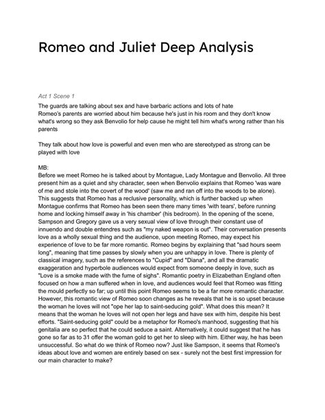Level 2 Literature Study - Deep Analysis of Romeo and Juliet | English ...