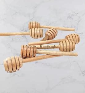 Woodco Handicrafts Wooden Honey Dippers Sticks for Honey Dispense ...