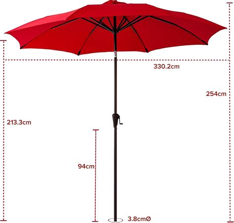 Buy FLAME&SHADE 3m Outdoor Market Garden Parasol Patio Table umbrella ...
