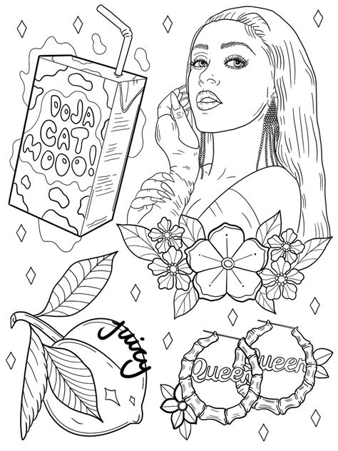 doja cat coloring pages