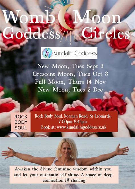 Womb and Moon Goddess Circles, Rock Body Soul, 70 Norman Rd, Saint ...