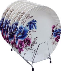 Perfectdine Premium Melamine Dinner & Lunch Plate Round Shape Floral ...