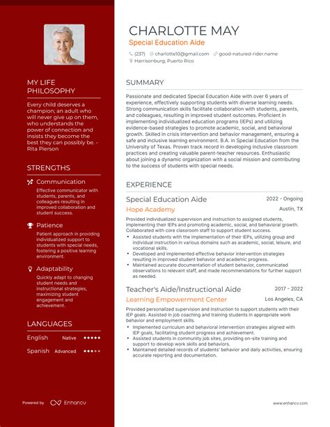 3 Successful Special Education Aide Resume Examples And Writing Tips for 2024