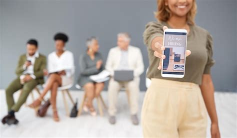 We are hiring woman and smartphone with connection recruitment and ...