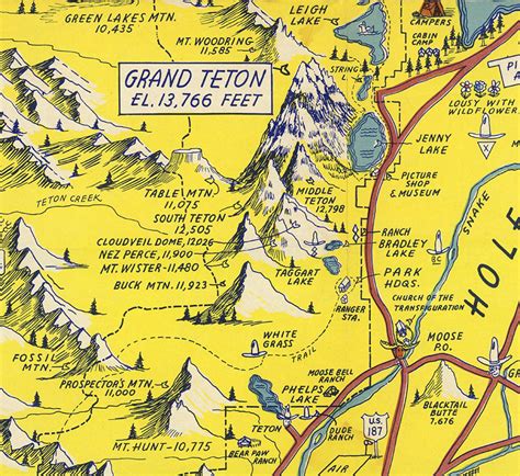 Map of Jackson Hole Country and Grand Teton National Park | Etsy