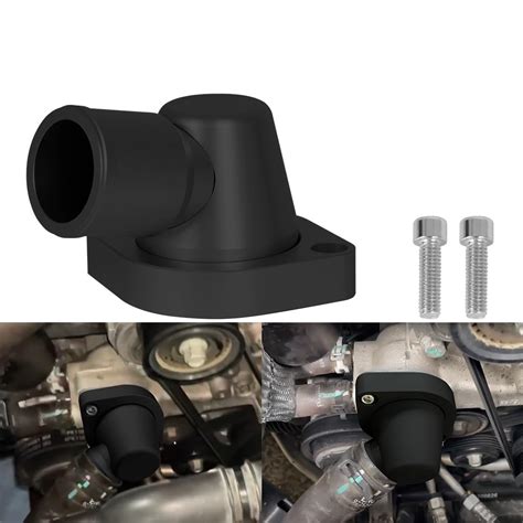 MOTOQUEEN Billet Swivel Thermostat Housings Water Neck 90 1.5" For GM ...