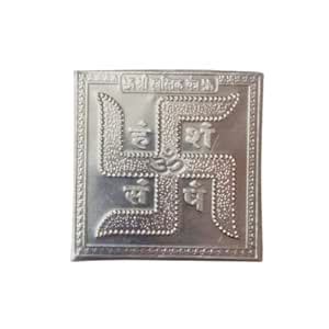 Nakoda Gold & Silver Swastik Yantra Pure Silver Use in All Bhagwan Puja ...