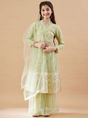 Buy Cherry & Jerry Girls Embroidered Kurta and Sharara with Dupatta ...