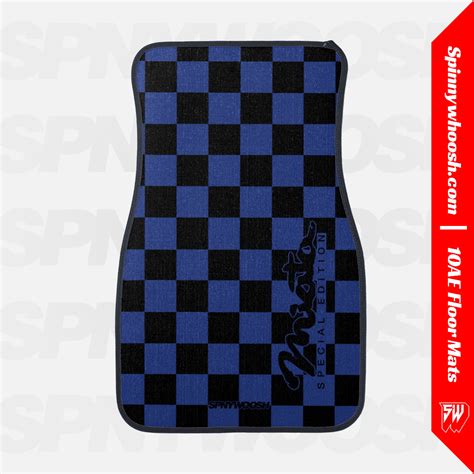 Car Floor Mat - 10AE NB Miata Checkered - Mazda Universal Floor Mats ...