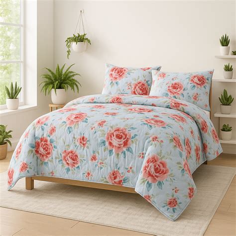 Aashray Decor Super Soft Glace Cotton 350 TC King Size Ac Comforter/Bl