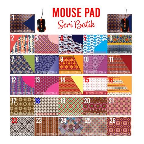 Jual Mouse Pad Seri Batik Mousepad Tatakan Mouse Aneka Motif dan ...