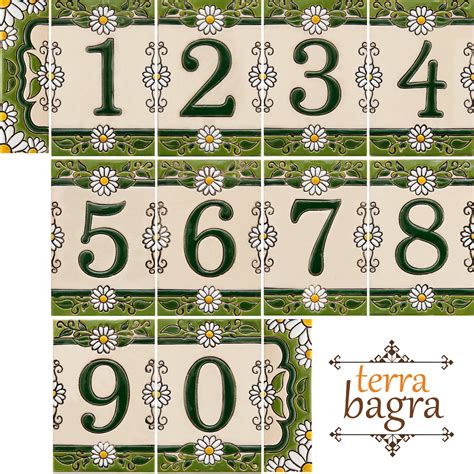 Handmade Ceramic House Number Tiles DAISY - Large Size - Etsy
