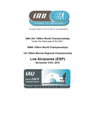 Fillable Online 29th IAU 100km World Championships Fax Email Print ...