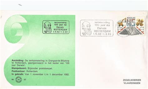 Special Cover on Charles Darwin – The Netherlands 1982. – Stamp Digest