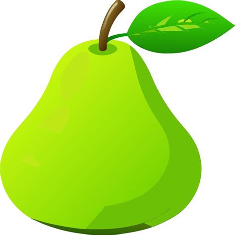 Une poire verte avec un logo vecteur de feuilles | Vecteur Premium ...