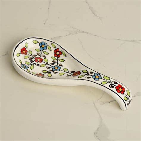 StyleMyWay Hand Painted Ceramic Big Spoon Rest for Kitchen, Dining ...