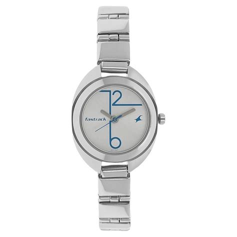 Fastrack Quartz Analog Silver Dial Stainless Steel Strap Watch for Girls