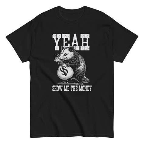 Possum Funny Show Me The Money Men's Cotton T-Shirt Opossum Meme ...