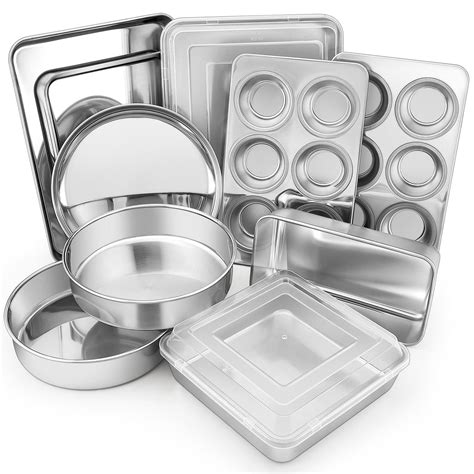Vesteel 12-Piece Kitchen Bakeware Set, Stainless Steel Oven-Safe ...