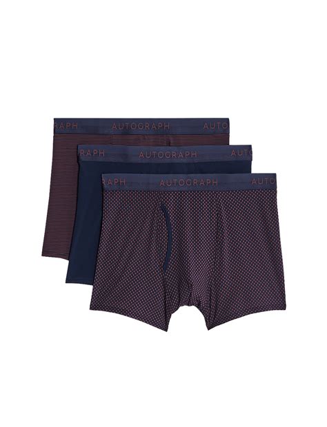 Buy 3pk Microskin Geometric Trunks at Marks & Spencer