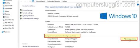 Image result for Computer Name Domain and Workgroup Settings