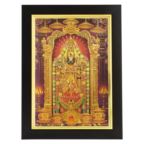 Gold Plated Photo Frame Of God Balaji and Goddess Lakshmi ...
