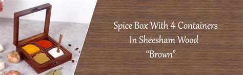 Buy Creation India Craft Rosewood Spice Box Table Top Dabba Masala Box ...