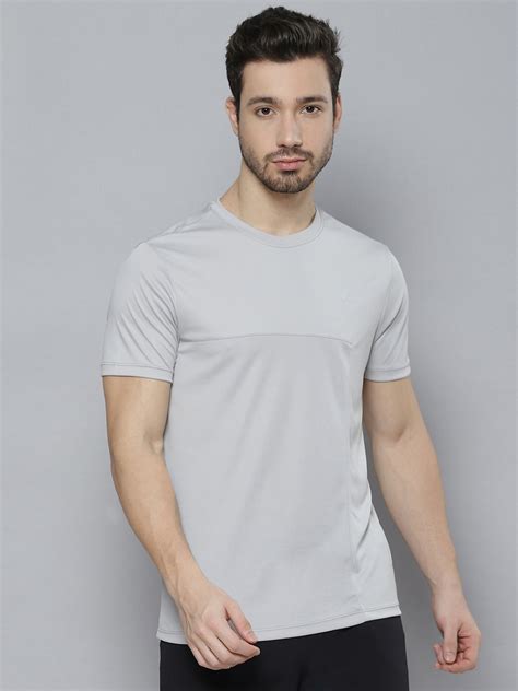 Alcis Men Grey Solid T-shirt AAMTEEDM00020301-S