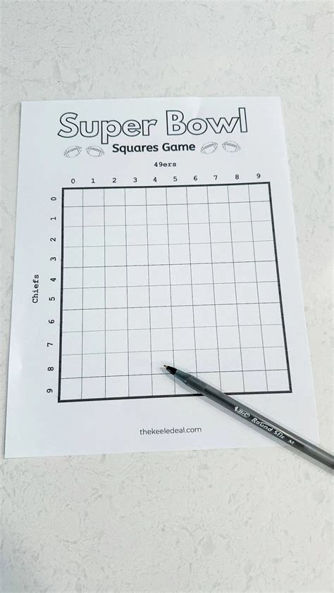 Get Free Super Bowl Squares Printable Fun! - Printables for Everyone