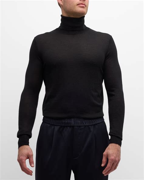 Neiman Marcus Men's Cashmere-Silk Mock Neck Sweater | Neiman Marcus