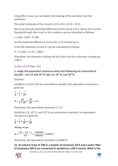 Image result for Science Class 10 Chapter 12 Electricity NCERT Example 12.5