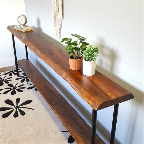 Console Table With Shelf Narrow Sofa Table Reclaimed Wood | Etsy ...