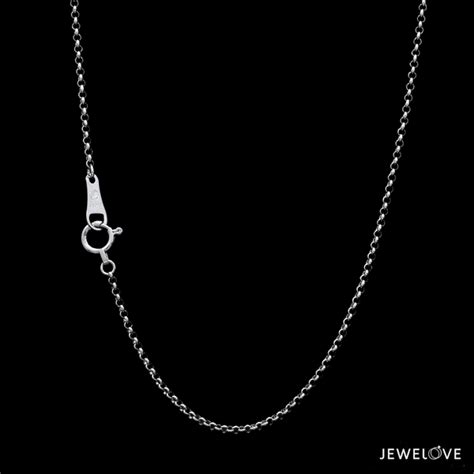 Jewelove™ Chains 1.25mm Japanese Platinum Rolo Chain for Women JL PT CH ...