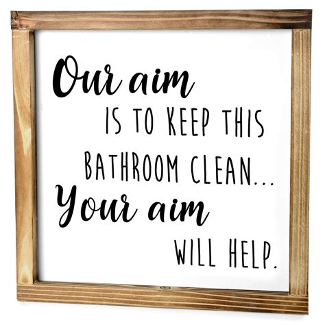Our Aim is to Keep This Bathroom Clean Sign 12x12 Inch, Bathroom Signs ...